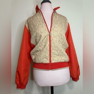 Trussardi Golf Stylish Orange and Cream Women's Jacket in size medium
